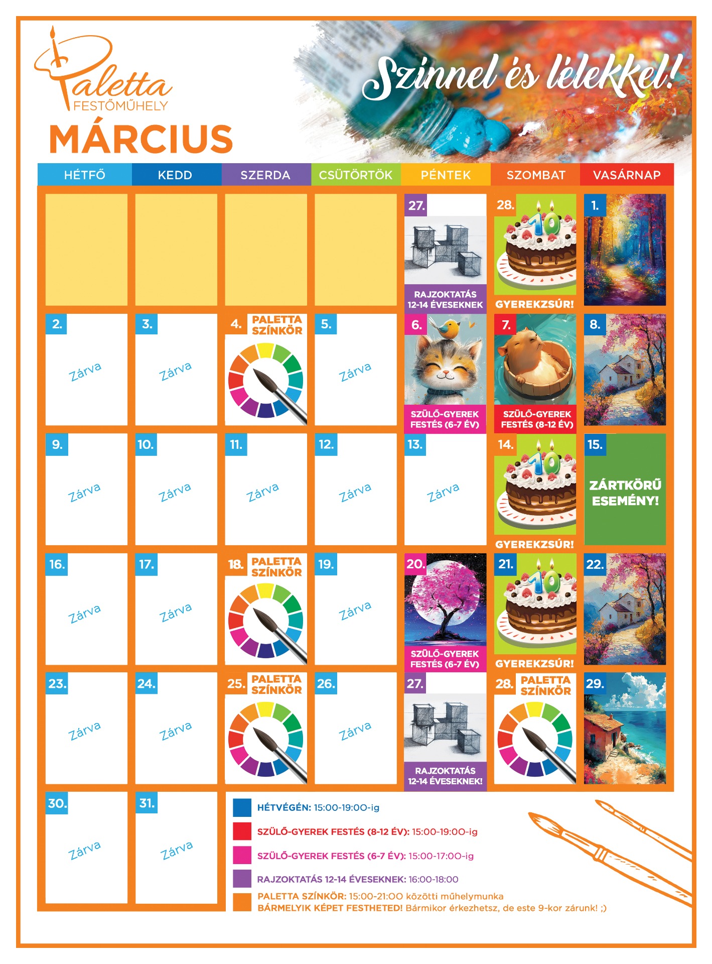 Márciusi élményfestések Budapesten Zuglóban 