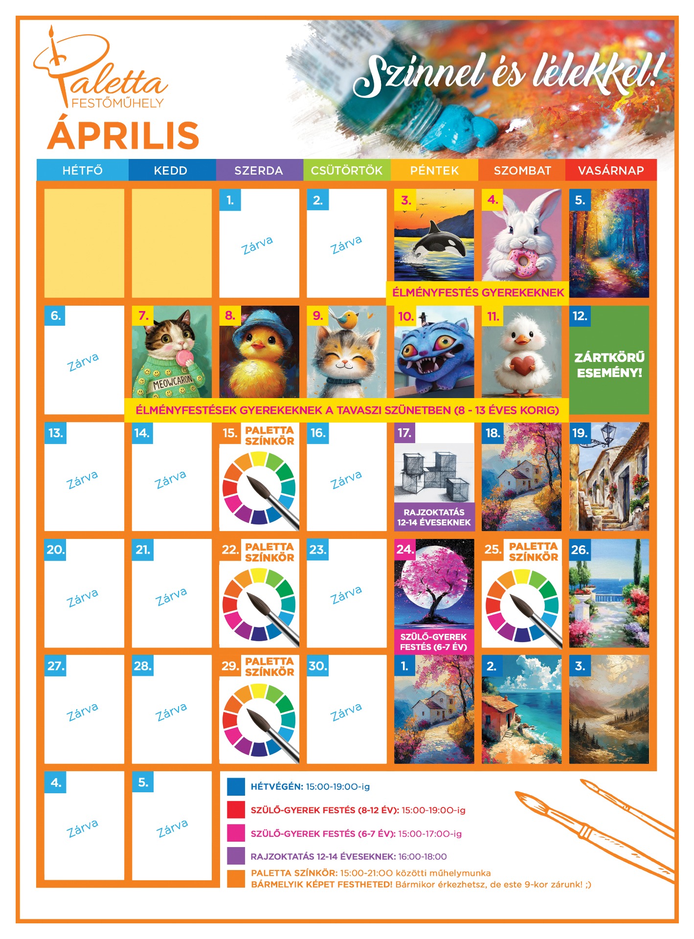 Áprilisi élményfestések Budapesten Zuglóban 